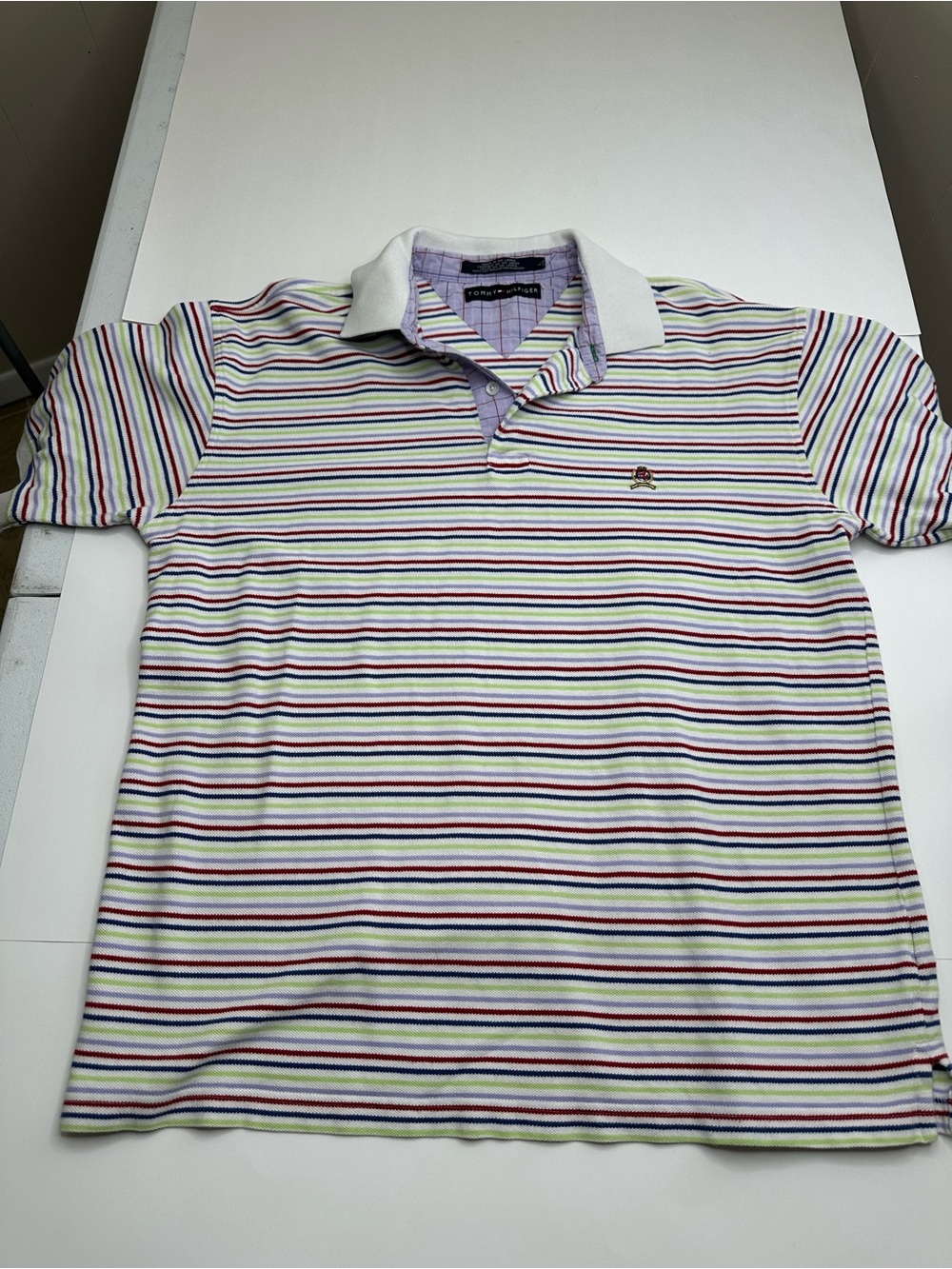 Tommy Hilfiger White Multi-Stripe Polo Shirt